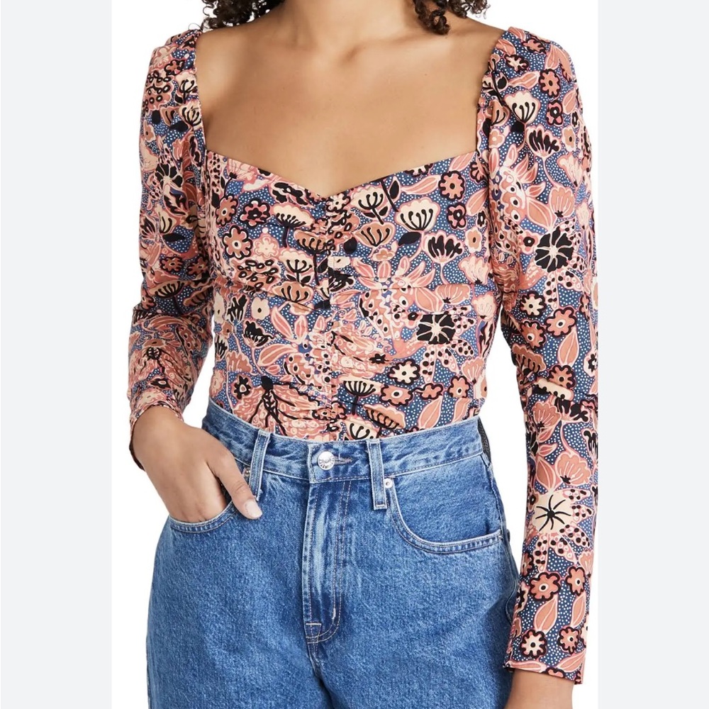 NWT‎ A.L.C. Chandler Top in Dark Navy & Chestnut Size 12 - Picture 9 of 9